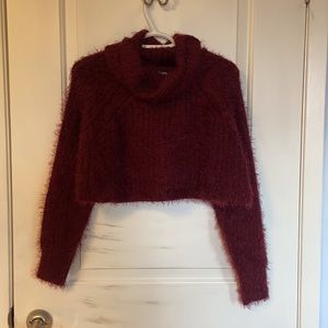 NWOT Fuzzy Fashion Nova Cropped Turtle Neck
